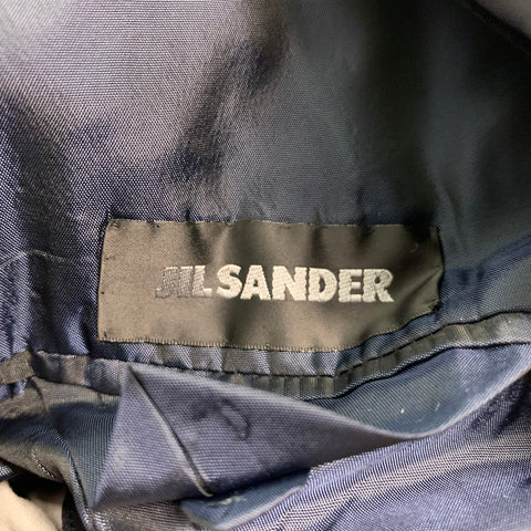 JIL SANDER Size 36 Blue Red & White Color Block Single Button Sport Coat