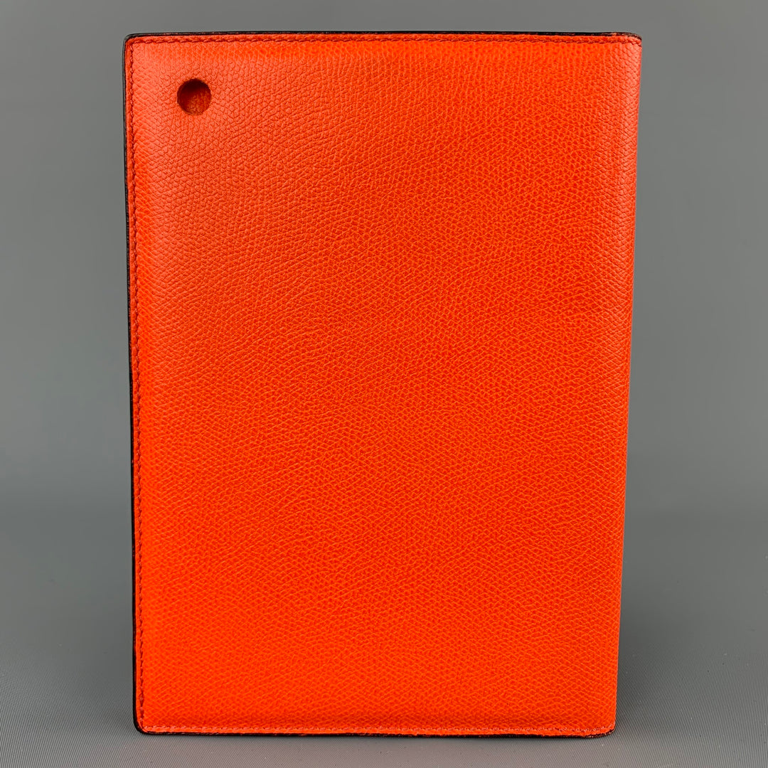 VALEXTRA Orange Pebble Grain Leather iPad Case
