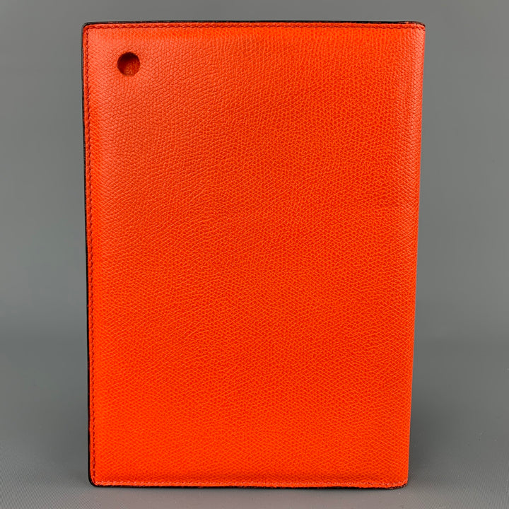 VALEXTRA Orange Pebble Grain Leather iPad Case