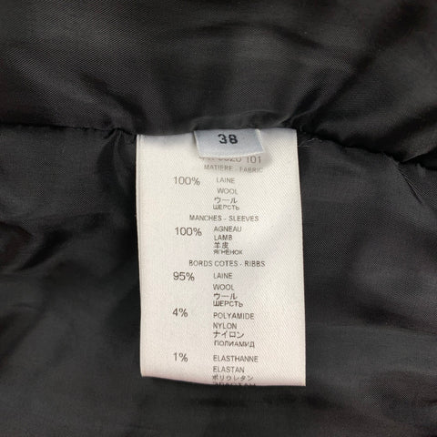 GIVENCHY Size 6 / FR 38  Black Wool Lamb Skin Bomber Jacket