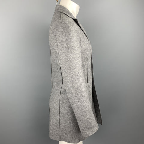 HARRIS WHARF LONDON Size 36 Grey Heather Wool Buttoned Coat