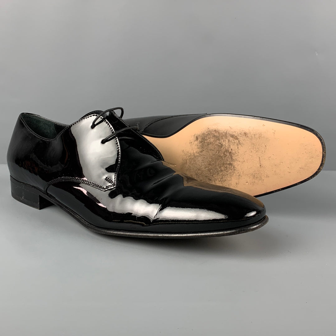 SALVATORE FERRAGAMO Talla 11 Zapatos con cordones de cuero negro
