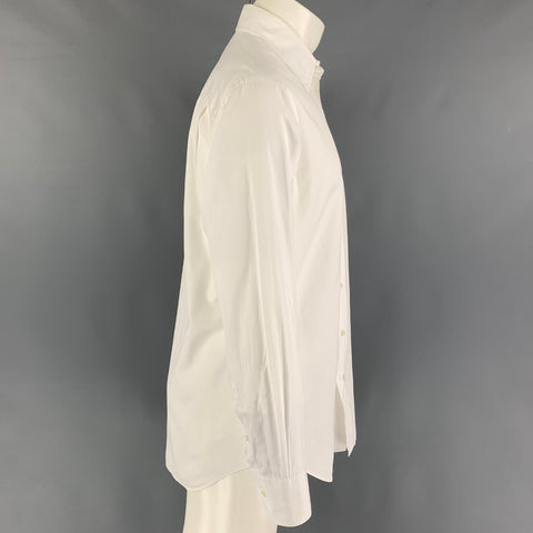 GIORGIO ARMANI Size S White Cotton Long Sleeve Shirt
