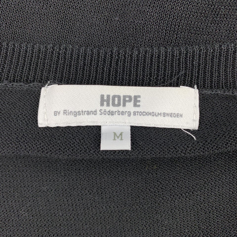 HOPE Size M Black Cotton Blend Scoop Neck Oversized Pullover