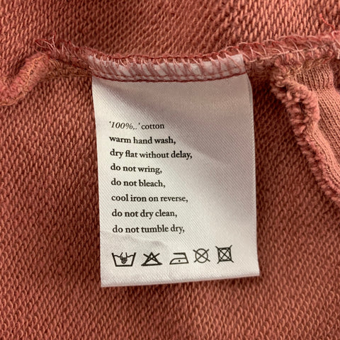 KSUBI Size S Orange Black Logo Cotton Hooded Sweatshirt