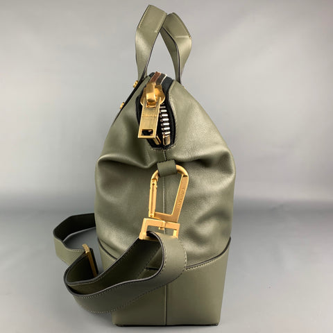 CALVIN KLEIN COLLECTION Olive Leather Rectangle Cross Body Bag