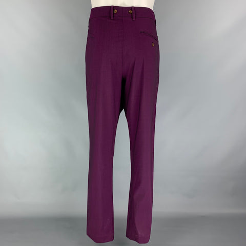 VIVIENNE WESTWOOD MAN Size 38 Purple Wool Short Sleeve Regular Fit 3 Piece Suit