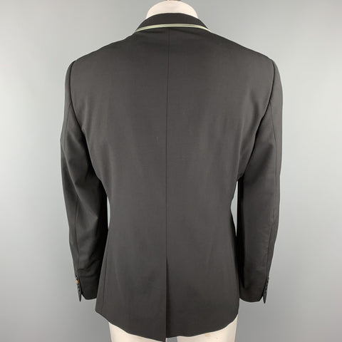 PAUL SMITH Taille 46 Manteau de sport à revers cranté en laine noire