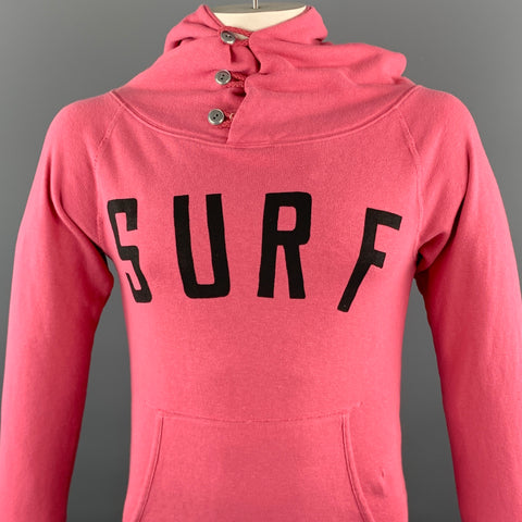 KAPITAL Size M Pink Graphic Cotton Hooded Sweatshirt