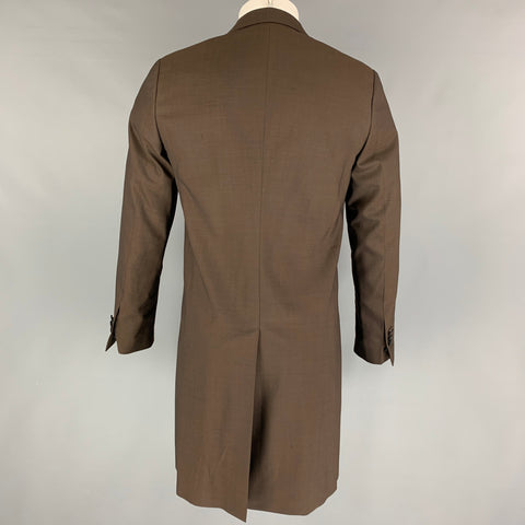 DOLCE & GABBANA Size 34 Brown Black Wool Blend Double Breasted Coat