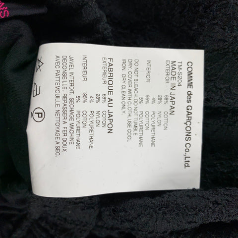 COMME des GARCONS TRICOT Size S Black Eyelet Cotton Blend Ruched Skirt