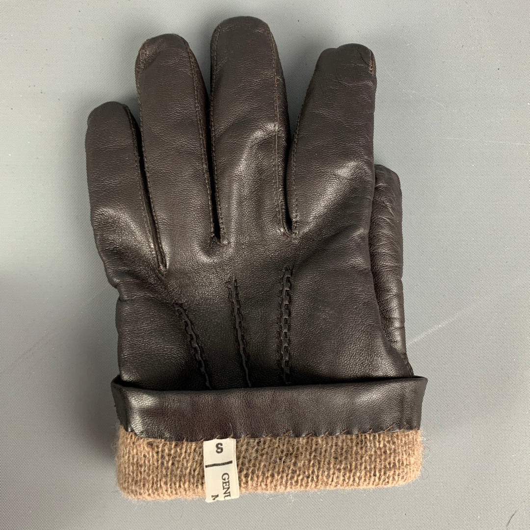VINTAGE Size S Brown Cashmere Leather Gloves