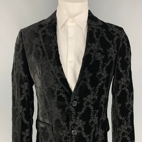PAUL SMITH Taille 38 Manteau de sport en mélange de viscose brodé noir régulier