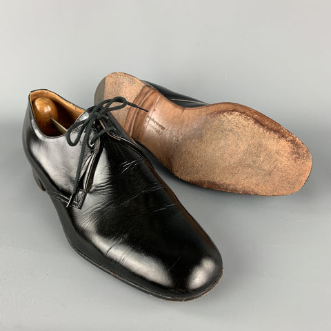 Vintage CHURCH'S Size 9 Black Patent Leather Leather Sole Lace Up Shoes