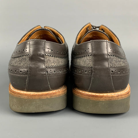 PAUL SMITH Size 9.5 Gray Leather Wingtip Lace Up Shoes