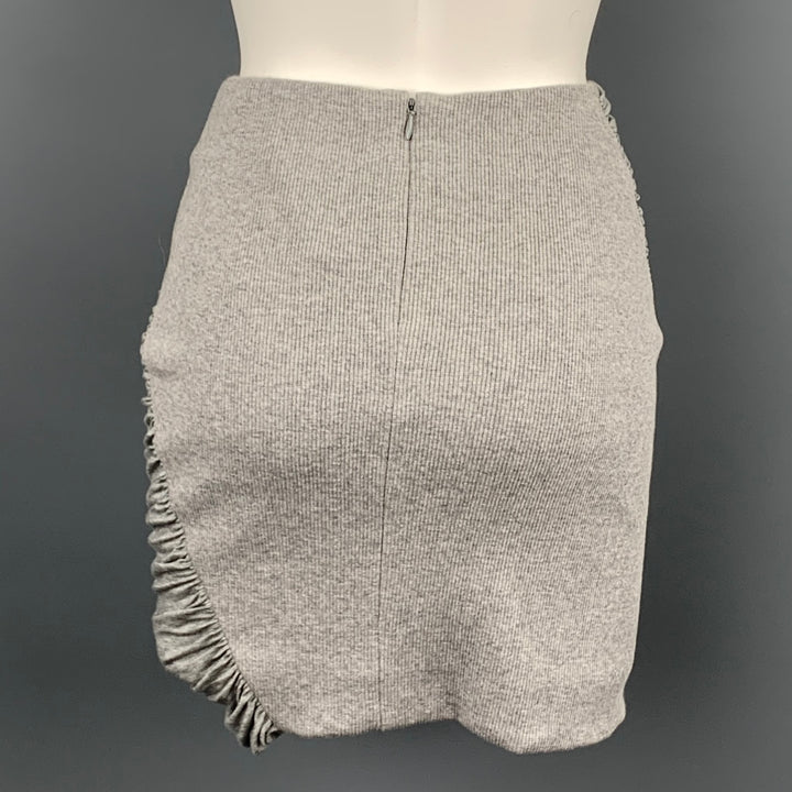 RAG & BONE Size 4 Grey Jerse Heather Lyocell Blend Ruched Skirt