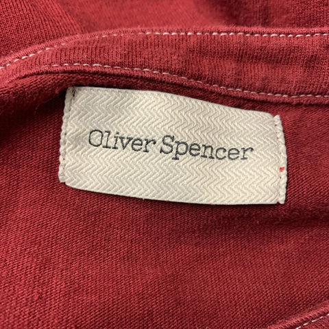 OLIVER SPENCER Size M Burgundy Solid Cotton Hanley T-shirt