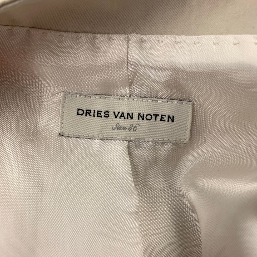 DRIES VAN NOTEN Size 6 Off White Polyester Blend Jacket
