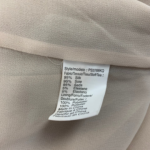 CALVIN KLEIN Size 8 Beige Silk Sequined A-Line Skirt