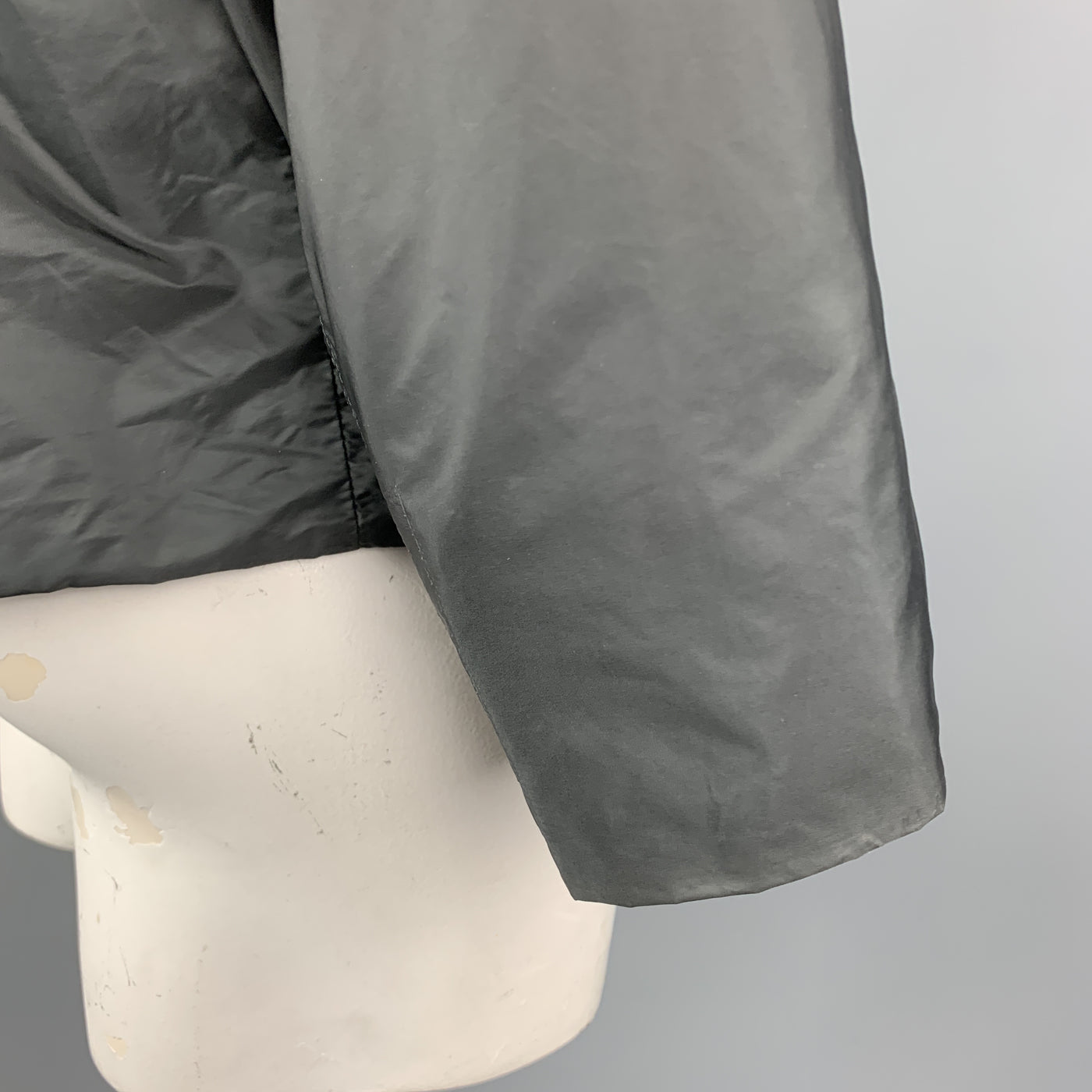 PRADA Size L Charcoal Polyester Reversible Zip Up Reversible Jacket