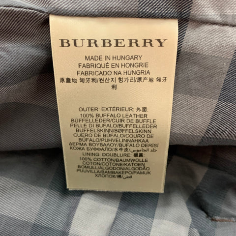 BURBERRY LONDON Size 40 Taupe Leather Single Breasted Belted Coat