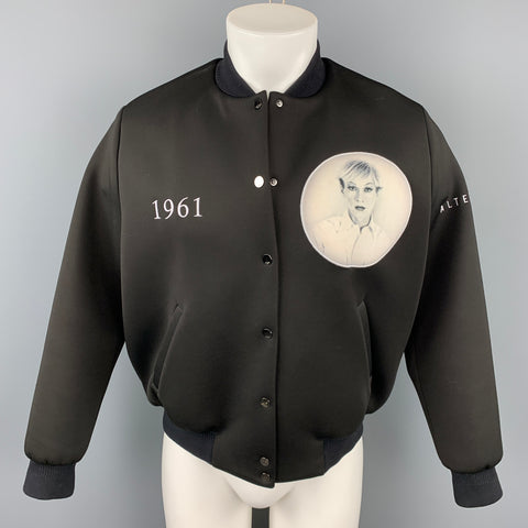 CHRISTOPHER MAKOS for PORTS 1961 Size M Black Portrait Polyester Varsity Jacket