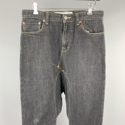 GANRYU by COMME des GARCONS Size S Charcoal Cotton Drop-Crotch Jeans