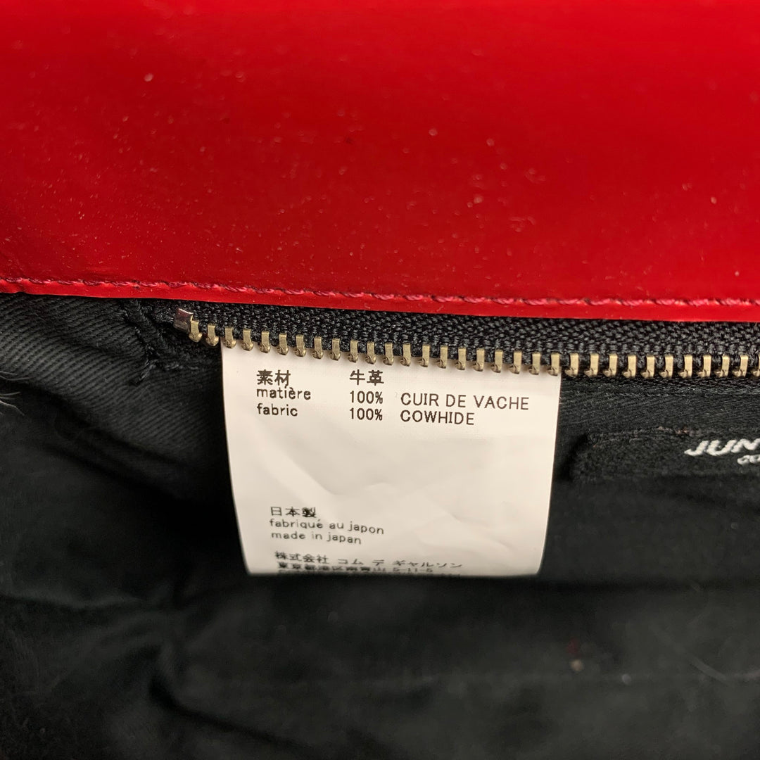 JUNYA WATANABE Red Leather Silver Tone Hardware Handbag