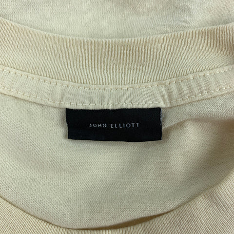 JOHN ELLIOTT Size XL Beige Cotton Short Sleeve T-shirt