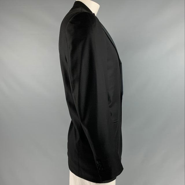 ERMENEGILDO ZEGNA Size 40 Black Wool Peak Lapel Sport Coat