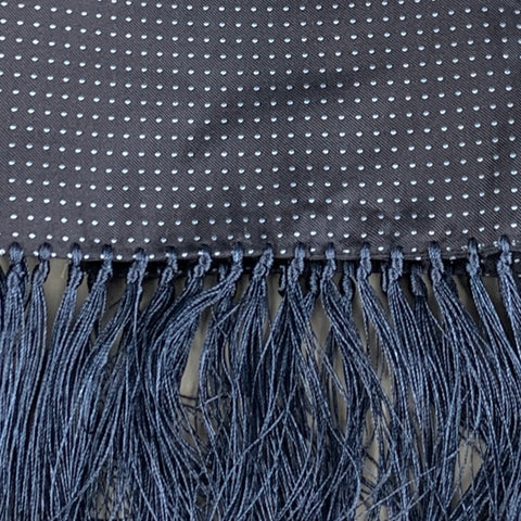 DANIEL HANSON Navy Blue Dots Silk Scarf