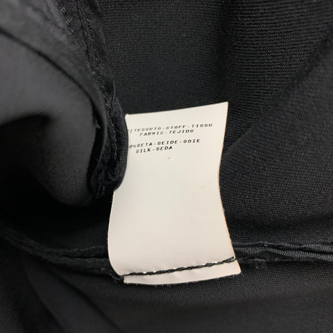 NARCISO RODRIGUEZ Size 10 Black Virgin Wool / Silk Two Tone Mid-Calf Dress