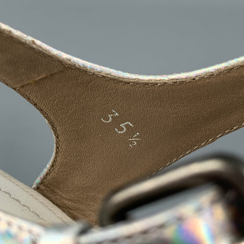 DRIES VAN NOTAN Talla 5.5 Zapatos de tacón con plataforma de ante gris iridiscente