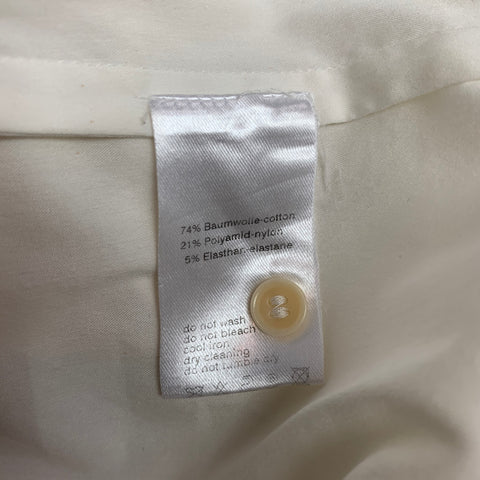 AKRIS Size 4 White Poplin Cotton Blend Sleeveless Blouse