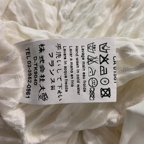 RAYURE Size 6 White Polyamide &  Elastane Textured Zip Up Blouse