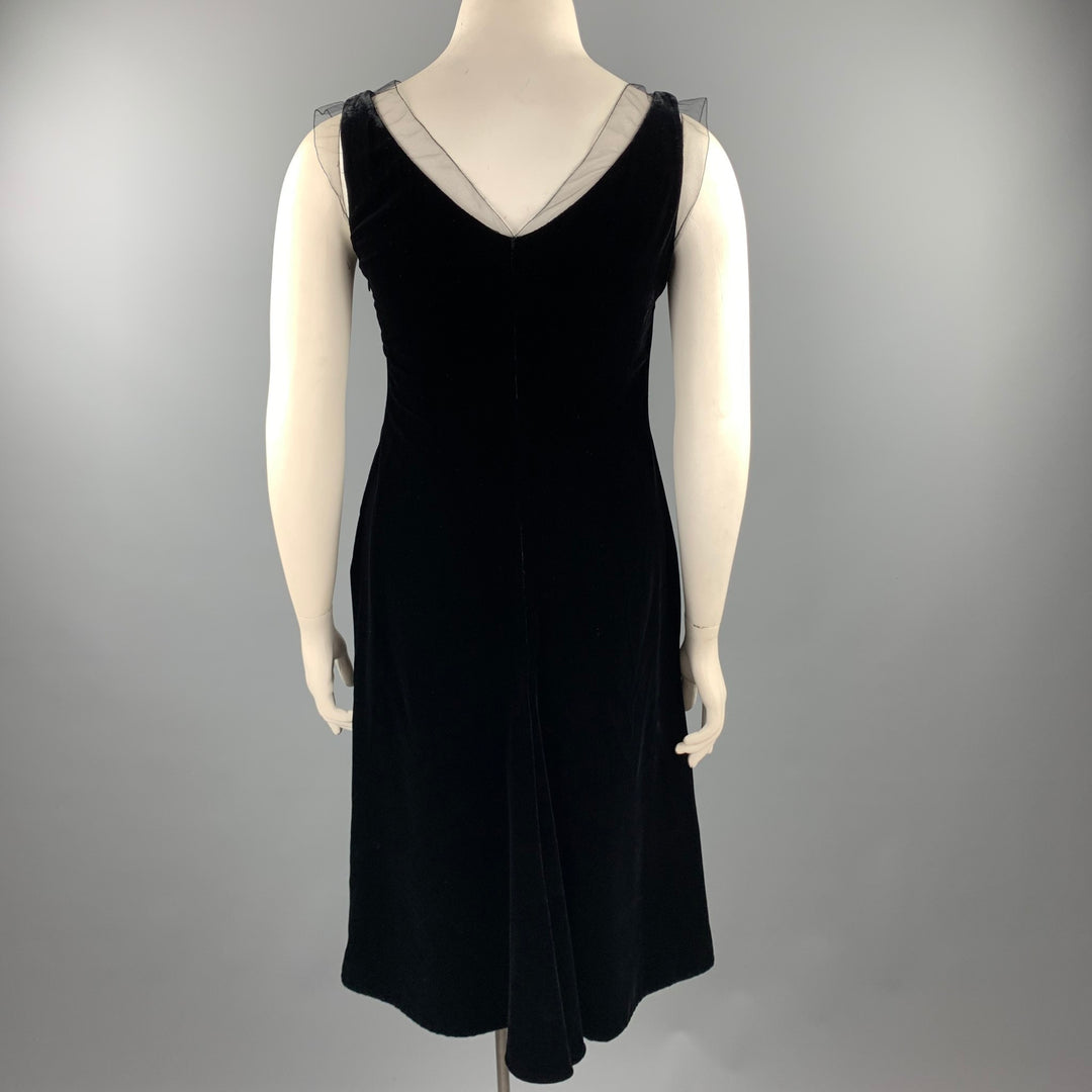 GIORGIO ARMANI Size 10 Black Mesh Viscose / Silk Shift Dress