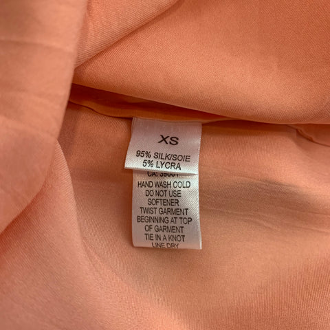 ELIE TAHARI Size XS Peach Wrinkled Silk Camisole Blouse