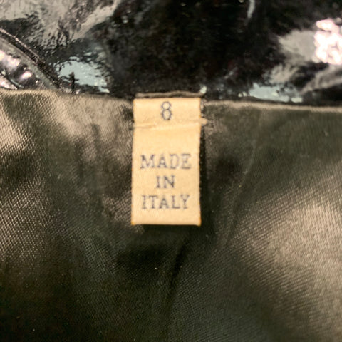 GRUPPO GFT Size 8 Black Goat  Belted Jacket