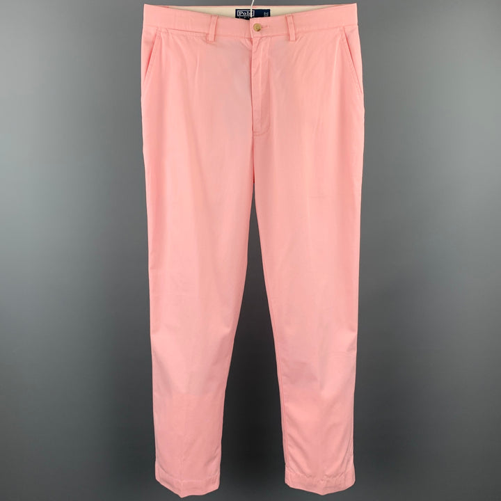 RALPH LAUREN Size 31 Pink Cotton Zip Fly Casual Pants
