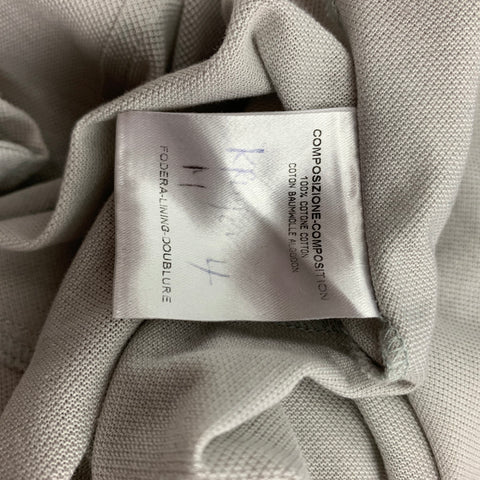 GUCCI Size M Light Grey Textured Cotton Button Down Short Sleeve Shirt