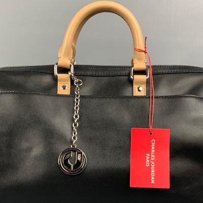 CHARLES JOURDAN Black & Tan Leather Tote Dalton Handbag