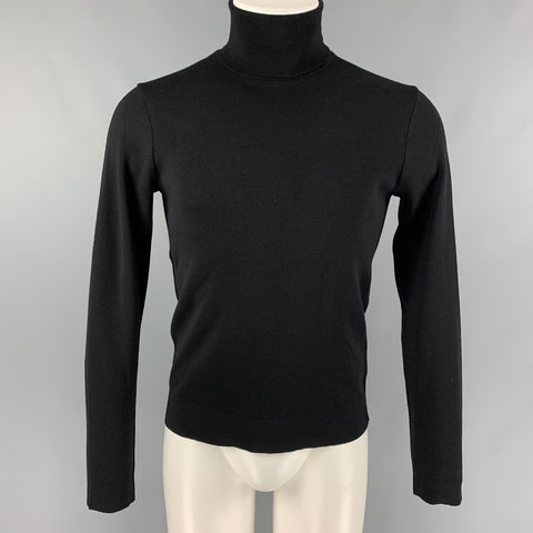 JIL SANDER Size S Black Wool Turtleneck Pullover