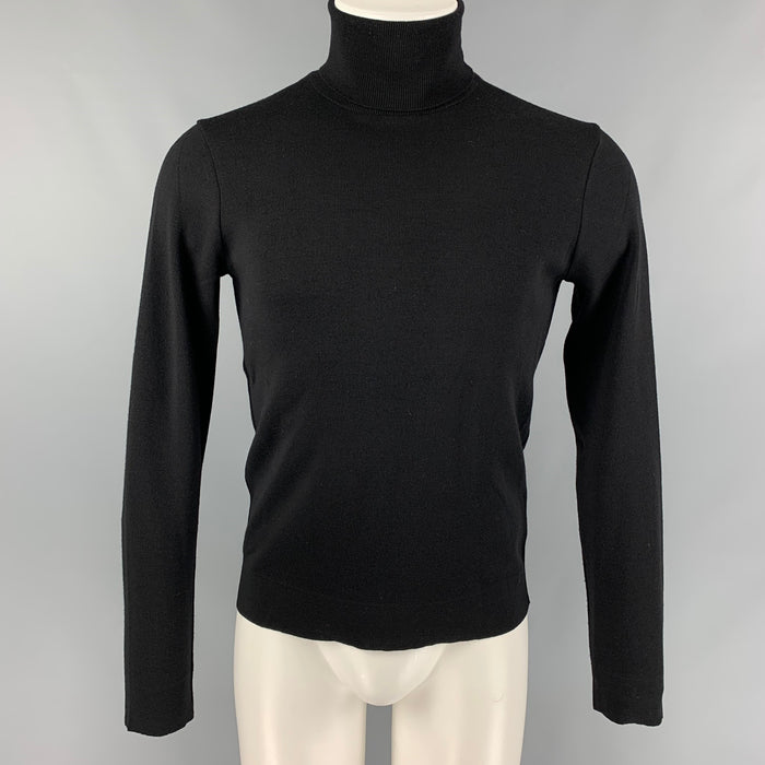 JIL SANDER Size S Black Wool Turtleneck Pullover