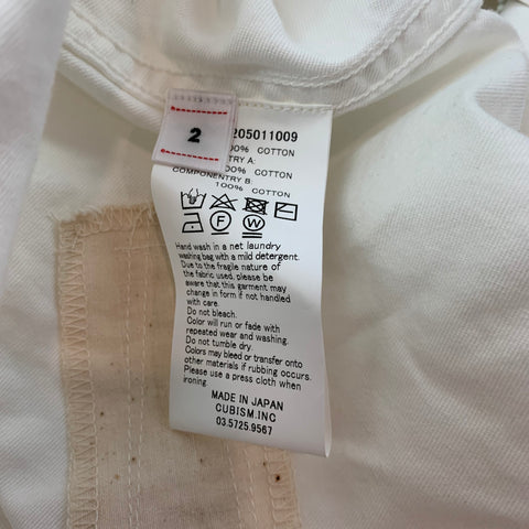 VISVIM Camisa protectora Grand River L/S de algodón desgastado blanco talla M