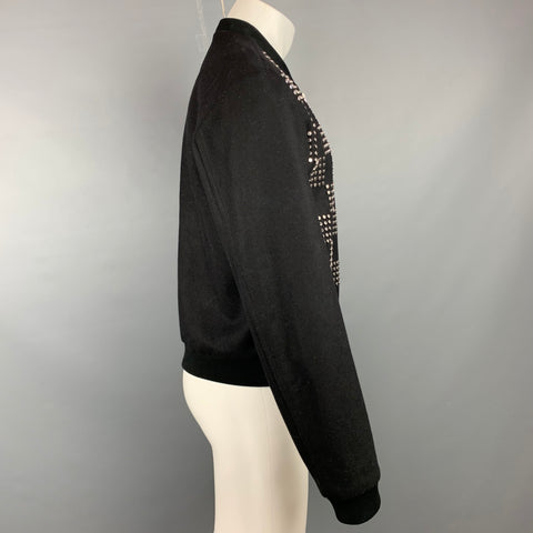 VERSUS by GIANNI VERSACE Size 38 Black & Silver Studded Jacket