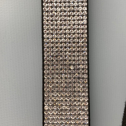 NO BRAND Size 38 Black Silver Faux Suede Rhinestones Belt