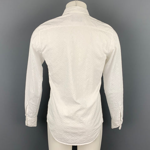 LIBERTY OF LONDON Size M White Embroidery Cotton Button Up Long Sleeve Slim Fit Shirt
