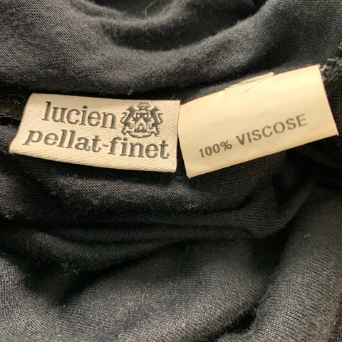 LUCIEN PELLAT-FINET Size M Black Silver Viscose Rhinestones Casual Top