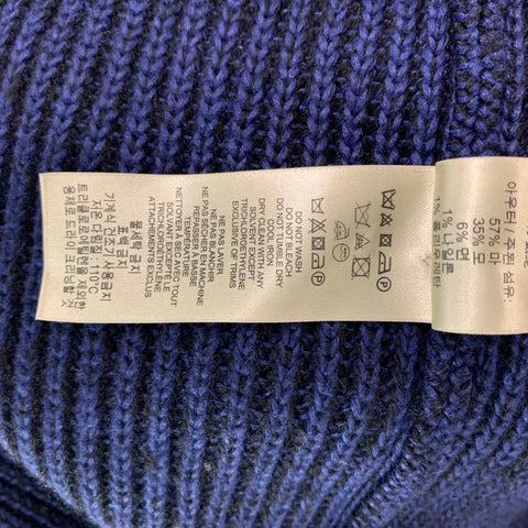 BURBERRY BRIT Size XL Blue Knitted Linen Blend Shawl Collar Cardigan
