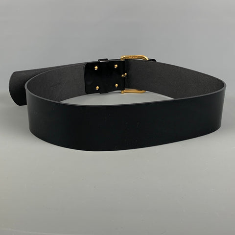 SAINT LAURENT Waist Size 30 Black Patent Leather Belt